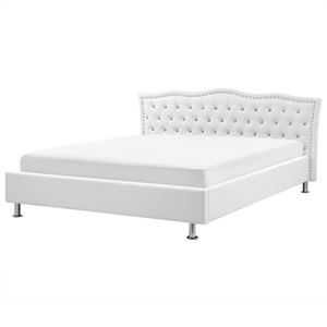 BELIANI Bed kunstleer wit 180 x 200 cm METZ