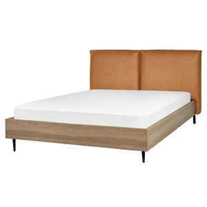 BELIANI Bed kunstleer goudbruin 160 x 200 cm LIMANTON