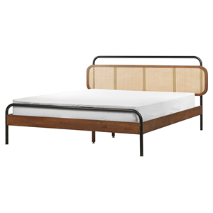 BELIANI Bed hout donkerbruin 160 x 200 cm BOUSSICOURT