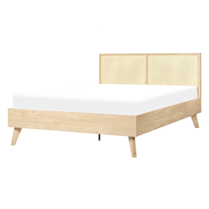 BELIANI Bed rotan lichthout 140 x 200 cm MONPAZIER