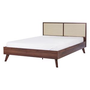BELIANI Bed rotan donkerbruin 140 x 200 cm MONPAZIER