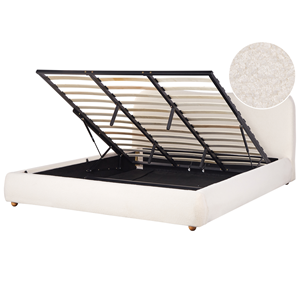 BELIANI Bed met opbergruimte bouclé wit 180 x 200 cm BLAGNAC