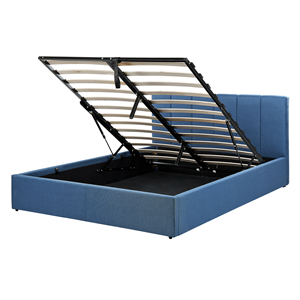BELIANI Bed met opbergruimte stof blauw 140 x 200 cm DREUX