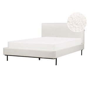 BELIANI Bed bouclé wit 140 x 200 cm CORIO