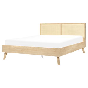 BELIANI Bed rotan lichthout 160 x 200 cm MONPAZIER