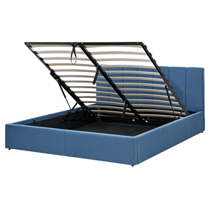 BELIANI Bed met opbergruimte stof blauw 160 x 200 cm DREUX