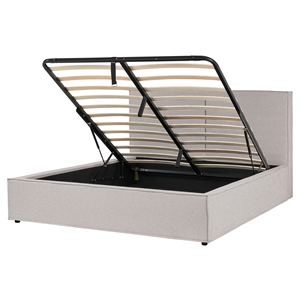 BELIANI Bed met opbergruimte stof lichtgrijs 160 x 200 cm MOISSAC