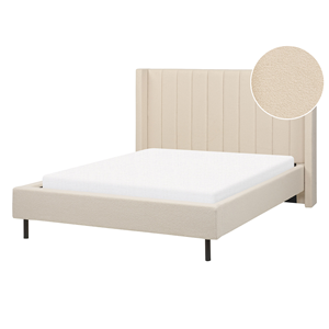 BELIANI Bed bouclé beige 140 x 200 cm VILLETTE