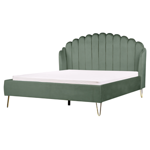BELIANI Bed fluweel groen 160 x 200 cm AMBILLOU
