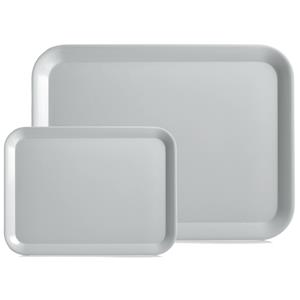 Zeller Dienblad - set 2x - grijs - kunststof - 24 x 18 cm en x 32 cm -