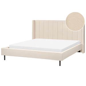 BELIANI Bed bouclé beige 180 x 200 cm VILLETTE