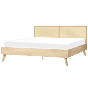 BELIANI Bed rotan lichthout 180 x 200 cm MONPAZIER