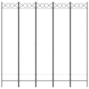 vidaXL Kamerscherm met 5 panelen 200x200 cm stof wit