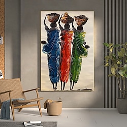 Light in the box handgemaakte olieverf canvas kunst aan de muur decoratie figuur abstracte afrikaanse vrouw voor huisdecoratie gerold frameloos ongerekt schilderij