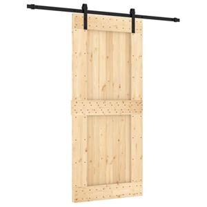 VIDAXL Schuifdeur Met Beslag 90x210 Cm Massief Grenenhout