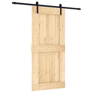 VIDAXL Schuifdeur Met Beslag 95x210 Cm Massief Grenenhout