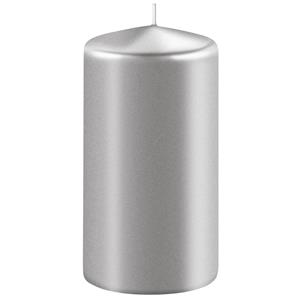 Enlightening Candles 1x Kaarsen metallic zilver 6 x 12 cm 45 branduren sfeerkaarsen -