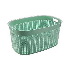 Hega Hogar Rotan line wasmand - mintgroen - inhoud liter - kunststof - x x 27 cm - met handvatten -