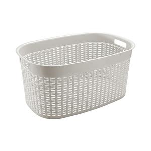 Hega Hogar Rotan line wasmand - wit - inhoud liter - kunststof - x x 27 cm - met handvatten -