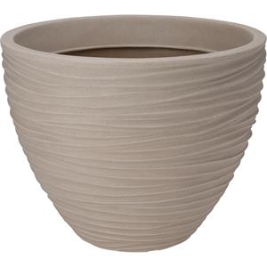 Pro Garden Plantenpot/bloempot Dunes - Tuin - stevig kunststof - beige/zand - D40 x H31 cm -