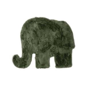 Tapeso Kindervloerkleed Olifant - Fluffy olijfgroen - 80x100 cm