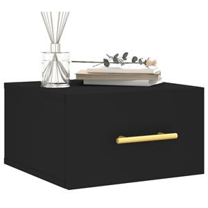 vidaXL Nachtkastjes 2 st wandgemonteerd 35x35x20 cm zwart
