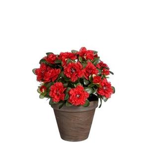 Mica Decorations Azalea Kunstplant - H31 x Ø26 cm - Rood