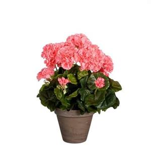 Mica Decorations Geranium Kunstplant - 27x27x41 cm - Polyester - Zalm