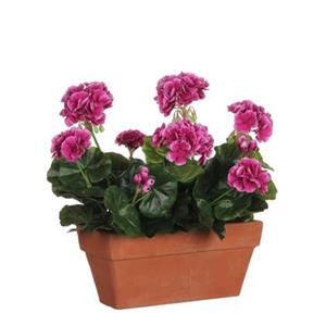 Mica Decorations Geranium Kunstplant - L29 x B13 x H40 cm - Paars