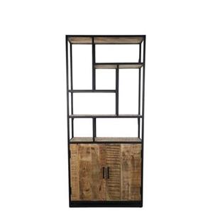 HSM Collection HSM -  -Open Boekenkast - 80x35x180 - Naturel|zwart -