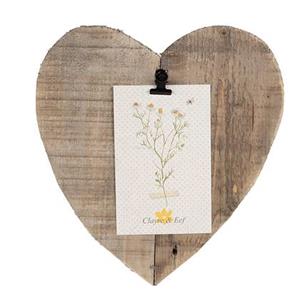 Clayre & Eef Fotolijst 23x2x26 cm Bruin Hout Hartvormig Fotohouder