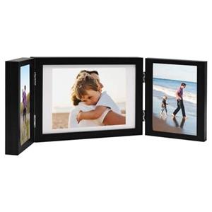 VidaXL Fotolijst drieluik 28x18 cm+2x(13x18 cm) zwart