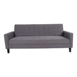 ebuy24 Schlafsofa Mina Schlafsofa dunkelgrau, schwarze Beine.