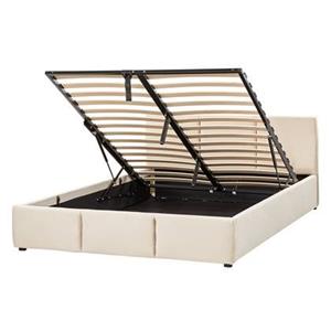 Beliani  BOUSSE - Boxspring - Beige - 140 x 200 cm - Fluweel