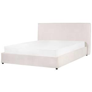 Beliani LAVAUR-Bed met opbergruimte-Creme-160 x 200 cm-Fluweel