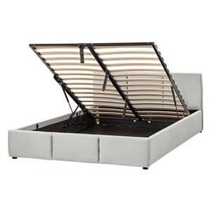 Beliani  BOUSSE - Boxspring - Lichtgrijs - 140 x 200 cm - Fluweel