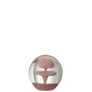 J-Line Presse Papier Bel Glas Roze Small