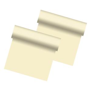 Duni tafelloper - 2x - papier - creme - 480 x cm -