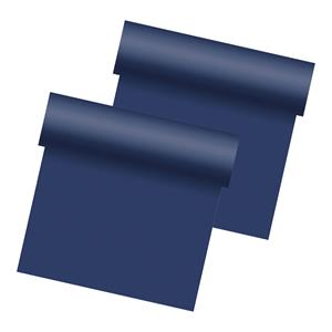 Duni tafelloper - 2x - papier - donkerblauw - 480 x cm -