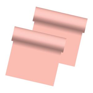 Duni tafelloper - 2x - papier - lichtroze - 480 x cm -