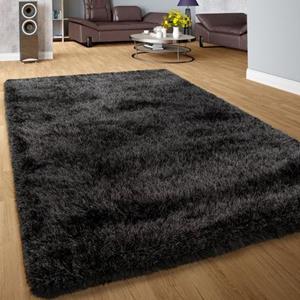 Paco Home Hochflor-Teppich "Glamour 300", rechteckig, Uni Farben, mit weichem Glanz Garn, auch als Läufer erhältlich