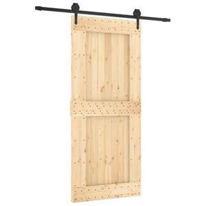 VIDAXL Schuifdeur Met Beslag 90x210 Cm Massief Grenenhout