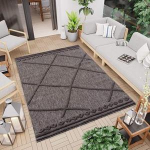 Carpet City Vloerkleed In-& Outdoorkleed Santorini 58578, 3D-Effekt, ruit-look Weerbestendig & uv-bestendig voor terras, balkon, keuken, hal