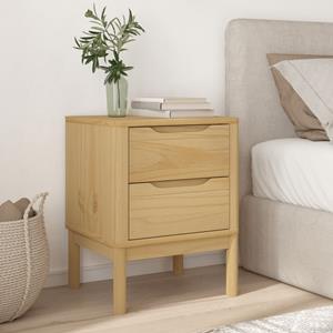 vidaXL Nachtkastje 45x39x57 cm massief grenenhout wasbruin