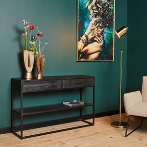 Het Steigerhouthuis Sidetable Denver Black | 2 lades