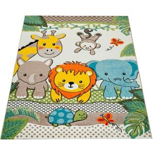 Kinderteppich Diamond 634, Paco Home, rechteckig, Höhe: 18 mm, 3D-Kinder Design, Motiv Zootiere, Kinderzimmer