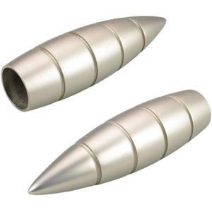 Liedeco Gardinenstangen-Endstück "Bullet mit Rille", (Set, 2 St.), für Gardinenstangen Ø 16 mm