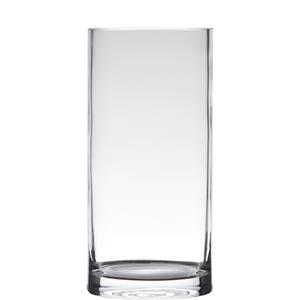 Hakbijl Glass Transparante home-basics cylinder vorm vaas/vazen van glas 35 x 12 cm -