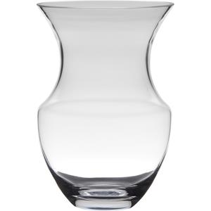 Merkloos Transparante luxe vaas/vazen van glas 26.5 x 18 cm -