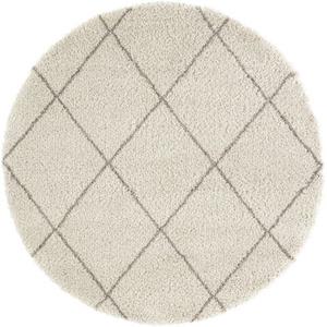 Leonique Hochflor-Teppich "Belle", rund, Rauten-Design, weiche Haptik